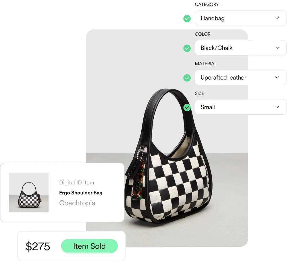 A digital product passport for a Coachtopia handbag